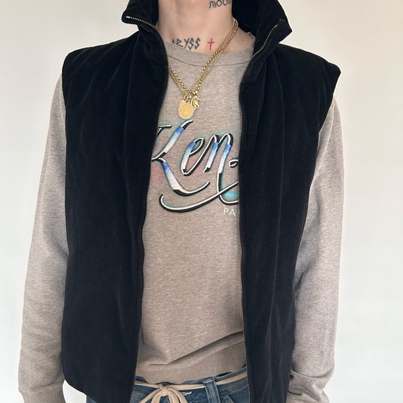 Prada Corduroy No-Sleeve Zip Up Sweater - Picture 7 of 9